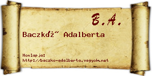 Baczkó Adalberta névjegykártya